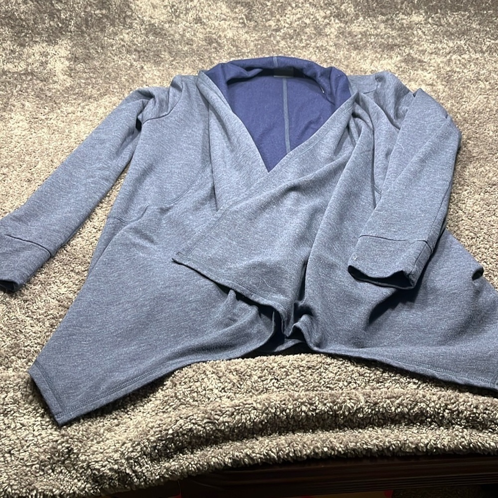 Women's Blue Gray Open Front Jacket